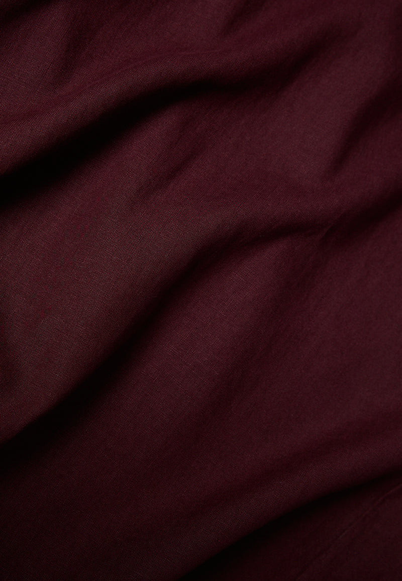 Givn Berlin Hemd GBWES regular aus Leinen mit Stehkragen Buttoned Shirt Burgundy (Linen)