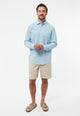 Givn Berlin Hemd GBYUVAL aus Bio-Baumwoll Seersucker Buttoned Shirt Ice Water Blue (Structure)
