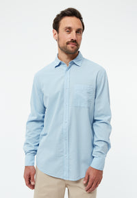 Givn Berlin Hemd GBYUVAL aus Bio-Baumwoll Seersucker Buttoned Shirt Ice Water Blue (Structure)