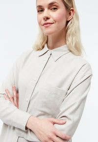 Givn Berlin Hemdbluse GBELIDA in langer Passform Blouse Beige