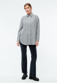 Givn Berlin Hemdbluse GBELIDA in langer Passform Blouse Mid Grey