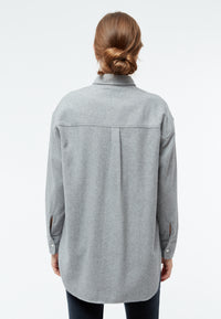 Givn Berlin Hemdbluse GBELIDA in langer Passform Blouse Mid Grey