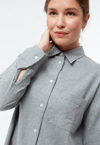 Givn Berlin Hemdbluse GBELIDA in langer Passform Blouse Mid Grey