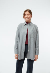 Givn Berlin Hemdbluse GBELIDA in langer Passform Blouse Mid Grey