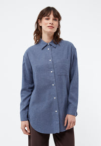 Givn Berlin Hemdbluse GBELIDA in langer Passform Blouse Yale Blue