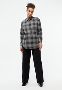Givn Berlin Hemdbluse GBELIDA in langer Passform Blouse Dark Grey / White (Checked)