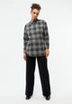 Givn Berlin Hemdbluse GBELIDA in langer Passform Blouse Dark Grey / White (Checked)