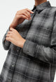 Givn Berlin Hemdbluse GBELIDA in langer Passform Blouse Dark Grey / White (Checked)