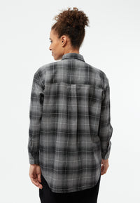 Givn Berlin Hemdbluse GBELIDA in langer Passform Blouse Dark Grey / White (Checked)