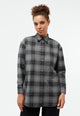 Givn Berlin Hemdbluse GBELIDA in langer Passform Blouse Dark Grey / White (Checked)