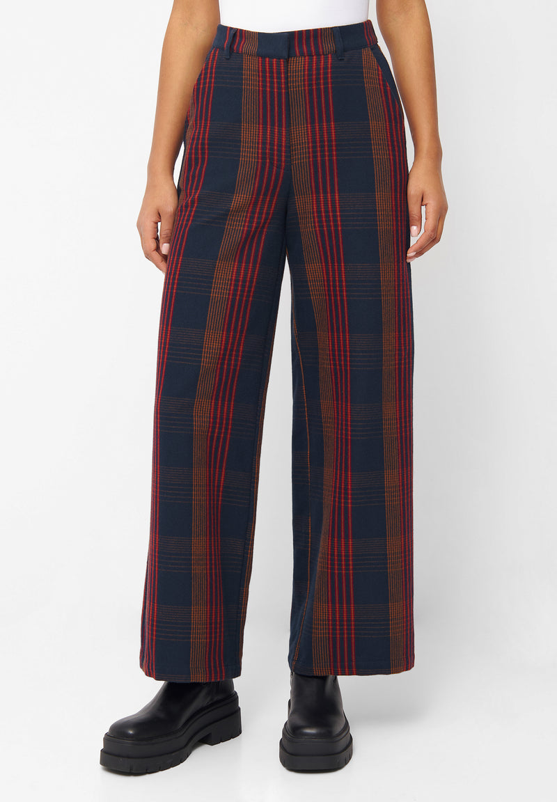 Givn Berlin Hose BEATRICE aus Bio-Baumwolle Trousers Blue / Brown / Red (Checked)