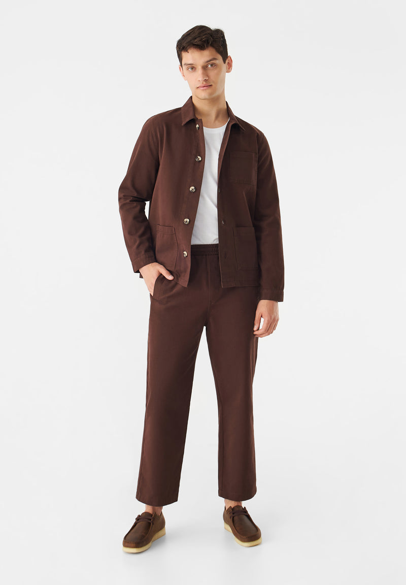 Givn Berlin Hose GBDARIUS aus Bio-Baumwolle mit elastischem Bund Trousers Sepia Brown