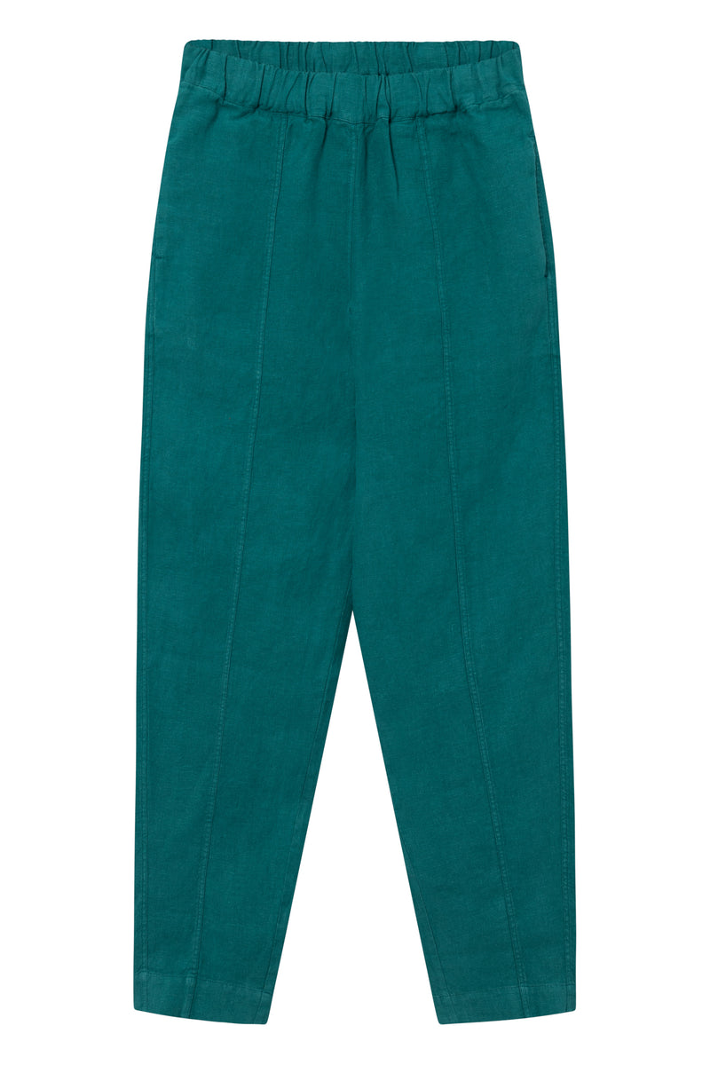 Givn Berlin Hose GBELIN aus Leinen mit elastischem Bund Trousers Malachite Green (Linen)