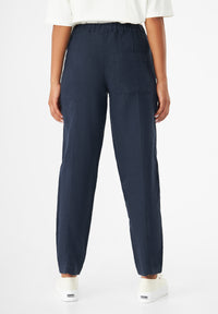 Givn Berlin Hose GBELIN aus Leinen mit elastischem Bund Trousers Midnight Blue (Linen)