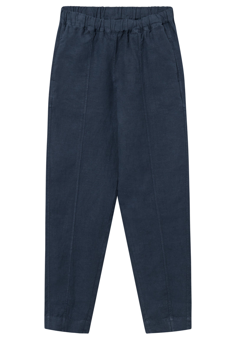 Givn Berlin Hose GBELIN aus Leinen mit elastischem Bund Trousers Midnight Blue (Linen)