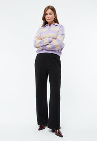 Givn Berlin Hose GBELSIE aus recycelter Baumwolle mit weitem Bein Trousers Dark Grey