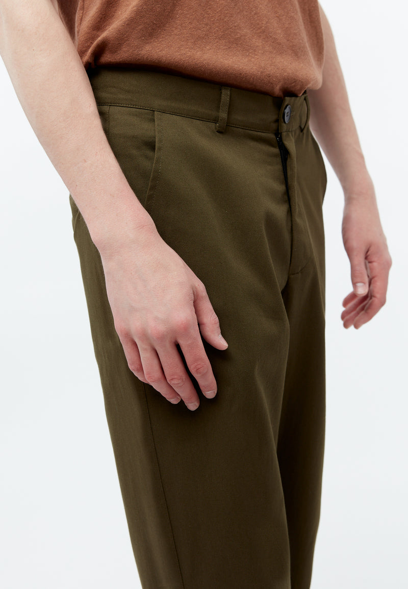 Givn Berlin Hose GBJORIS tapered aus Bio-Baumwolle Trousers Olive
