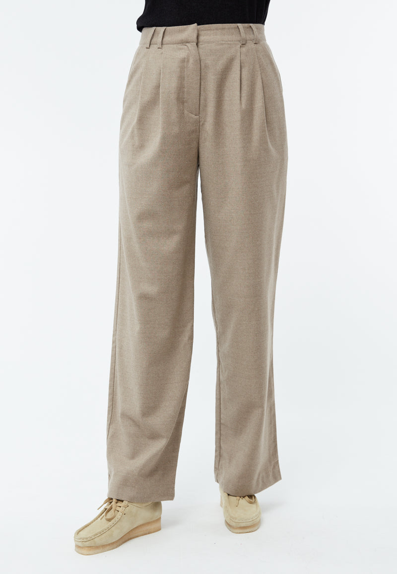 Givn Berlin Hose GBLIZ aus Wolle mit weitem Bein Trousers Light Beige
