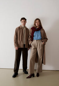 Givn Berlin Hose GBLIZ aus Wolle mit weitem Bein Trousers Light Beige