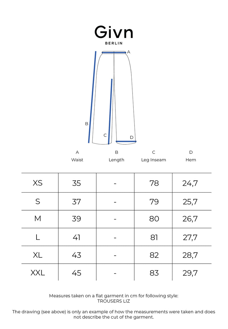 Givn Berlin Hose GBLIZ aus Wolle mit weitem Bein Trousers Light Beige
