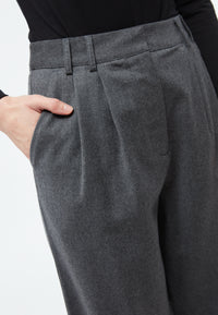 Givn Berlin Hose GBLIZ aus Wolle mit weitem Bein Trousers Medium Grey