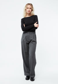 Givn Berlin Hose GBLIZ aus Wolle mit weitem Bein Trousers Medium Grey