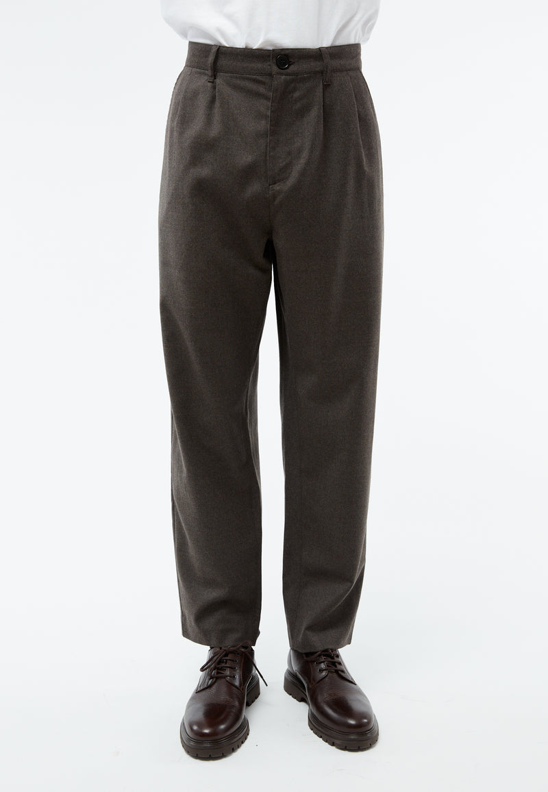 Givn Berlin Hose GBLORENZ aus Wolle mit Bundfalten Trousers Grey