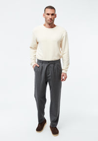 Givn Berlin Hose GBLORENZ aus Wolle mit Bundfalten Trousers Medium Grey
