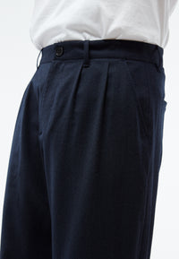 Givn Berlin Hose GBLORENZ aus Wolle mit Bundfalten Trousers Midnight Blue