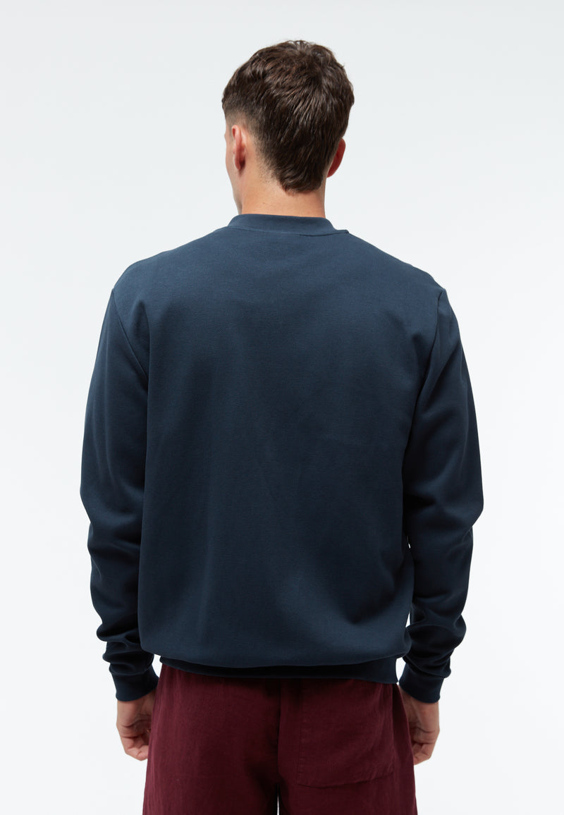 Givn Berlin Jacke GBCARTER aus Bio-Baumwoll Piqué mit Reißverschluss Jacket Midnight Blue (Pique)