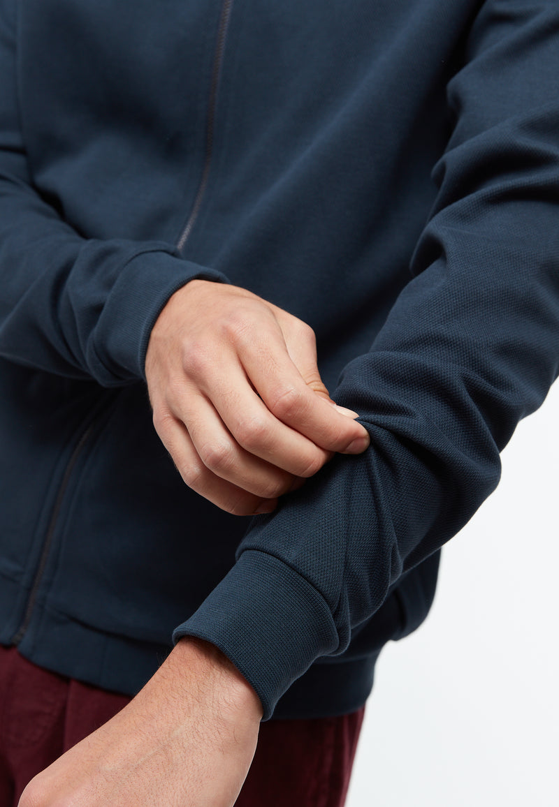 Givn Berlin Jacke GBCARTER aus Bio-Baumwoll Piqué mit Reißverschluss Jacket Midnight Blue (Pique)