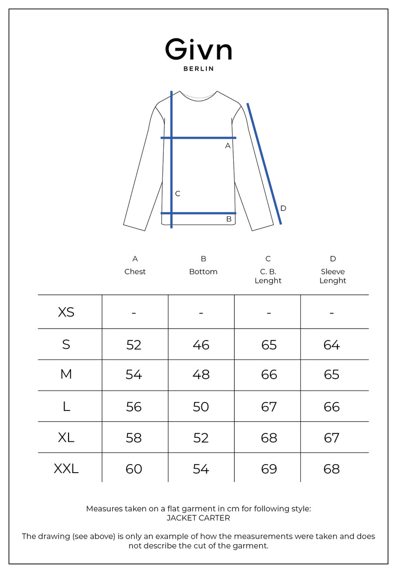 Givn Berlin Jacke GBCARTER aus Bio-Baumwoll Piqué mit Reißverschluss Jacket Midnight Blue (Pique)