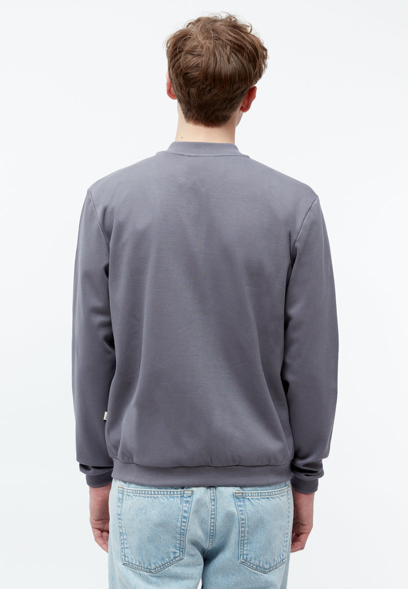 Givn Berlin Jacke GBCARTER aus Bio-Baumwoll Piqué mit Reißverschluss Jacket Stormy Grey (Pique)