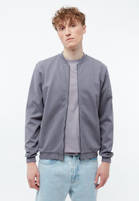 Givn Berlin Jacke GBCARTER aus Bio-Baumwoll Piqué mit Reißverschluss Jacket Stormy Grey (Pique)