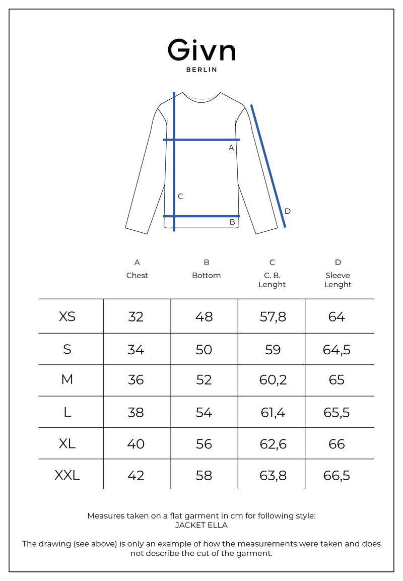 Givn Berlin Jacke GBELLA aus Bio-Baumwolle mit Reißverschluss Jacket Midnight Blue (Pique)