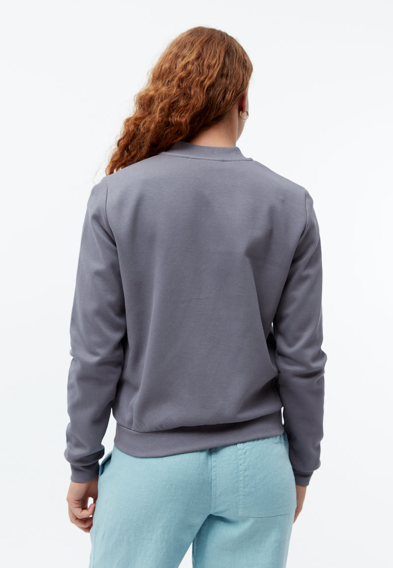 Givn Berlin Jacke GBELLA aus Bio-Baumwolle mit Reißverschluss Jacket Stormy Grey (Pique)