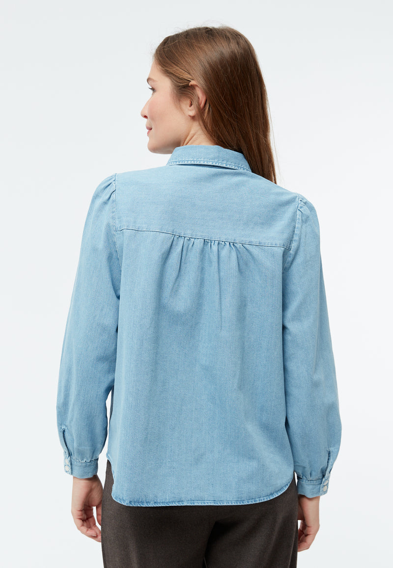 Givn Berlin Jeansbluse GBLYRA in elegantem Schnitt Blouse Light Blue (Denim)