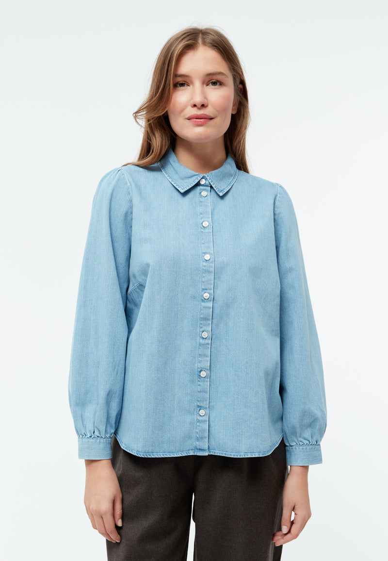 Givn Berlin Jeansbluse GBLYRA in elegantem Schnitt Blouse Light Blue (Denim)