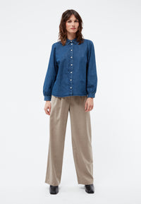 Givn Berlin Jeansbluse GBLYRA in elegantem Schnitt Blouse Dark Blue (Denim)