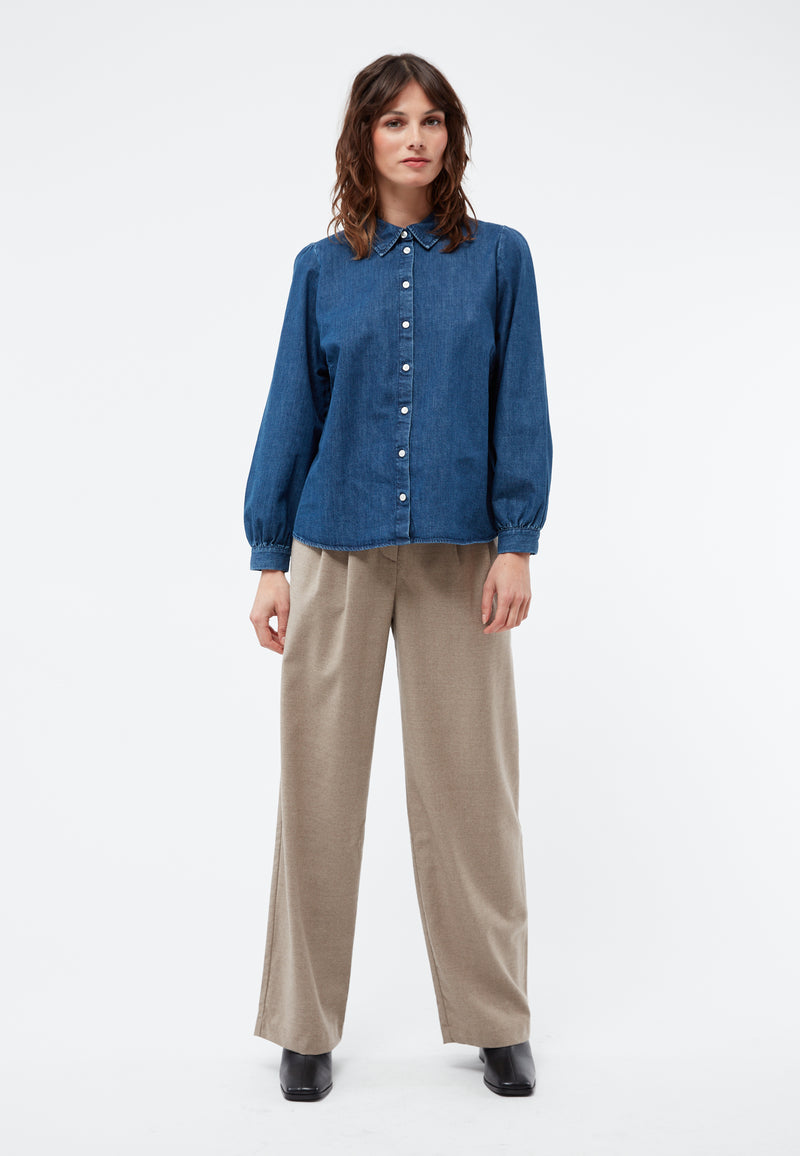 Givn Berlin Jeansbluse GBLYRA in elegantem Schnitt Blouse Dark Blue (Denim)