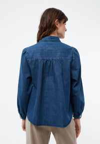 Givn Berlin Jeansbluse GBLYRA in elegantem Schnitt Blouse Dark Blue (Denim)