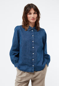 Givn Berlin Jeansbluse GBLYRA in elegantem Schnitt Blouse Dark Blue (Denim)