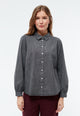 Givn Berlin Jeansbluse GBLYRA in elegantem Schnitt Blouse Washed Black (Denim)