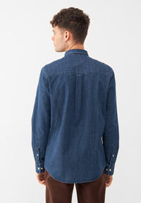 Givn Berlin Jeanshemd GBDEVIS aus Bio-Baumwolle  Buttoned Shirt Dark Blue (Denim)