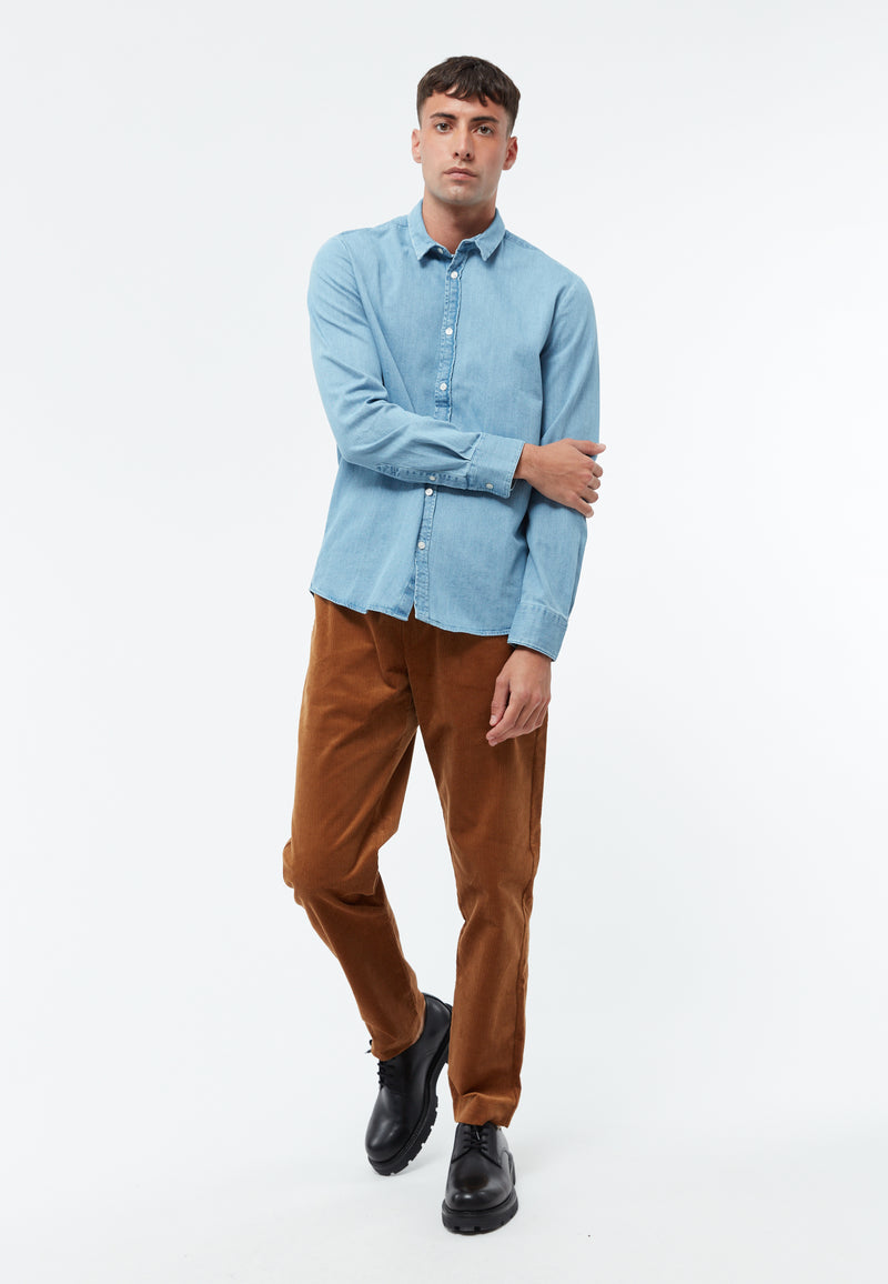 Givn Berlin Jeanshemd GBDEVIS regular aus Bio-Baumwolle Buttoned Shirt Light Blue (Denim)