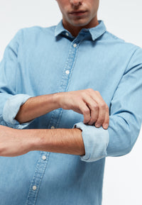 Givn Berlin Jeanshemd GBDEVIS regular aus Bio-Baumwolle Buttoned Shirt Light Blue (Denim)