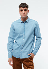 Givn Berlin Jeanshemd GBDEVIS regular aus Bio-Baumwolle Buttoned Shirt Light Blue (Denim)
