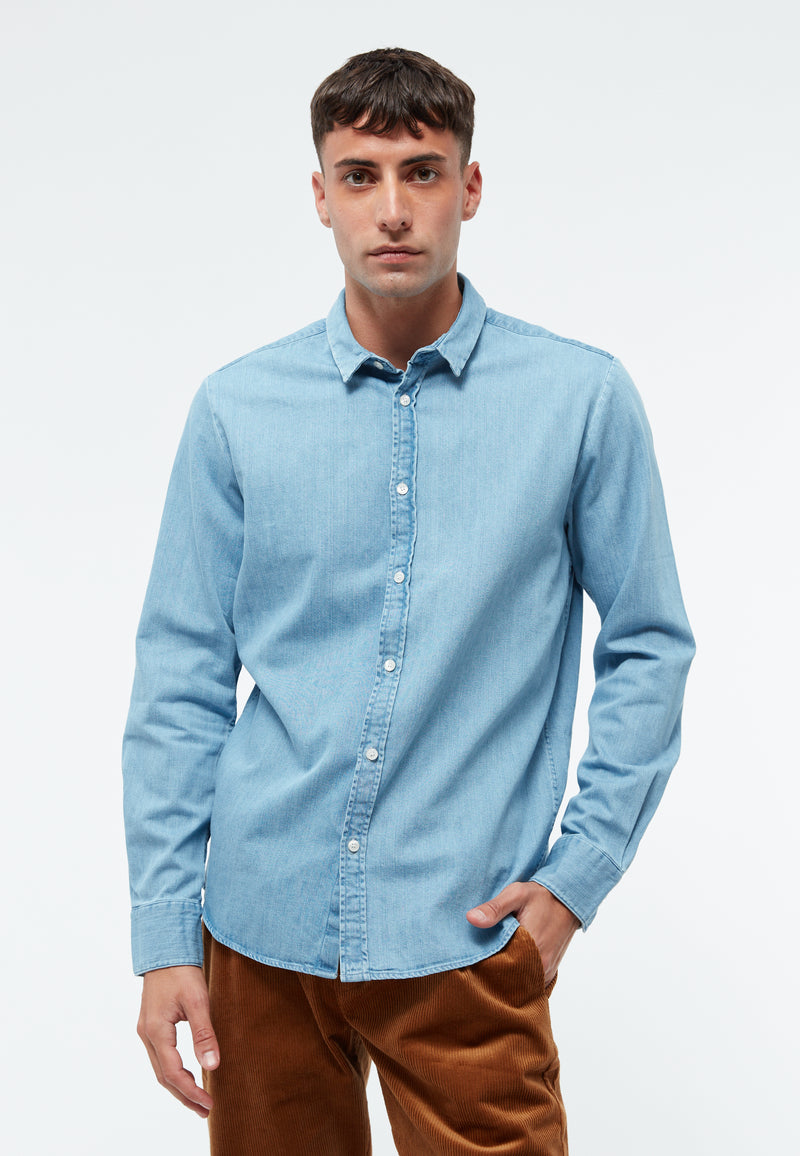 Givn Berlin Jeanshemd GBDEVIS regular aus Bio-Baumwolle Buttoned Shirt Light Blue (Denim)