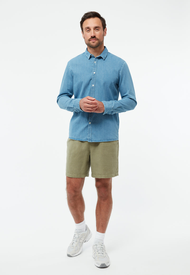 Givn Berlin Jeanshemd GBDEVIS regular aus Bio-Baumwolle Buttoned Shirt Light Blue (Denim)