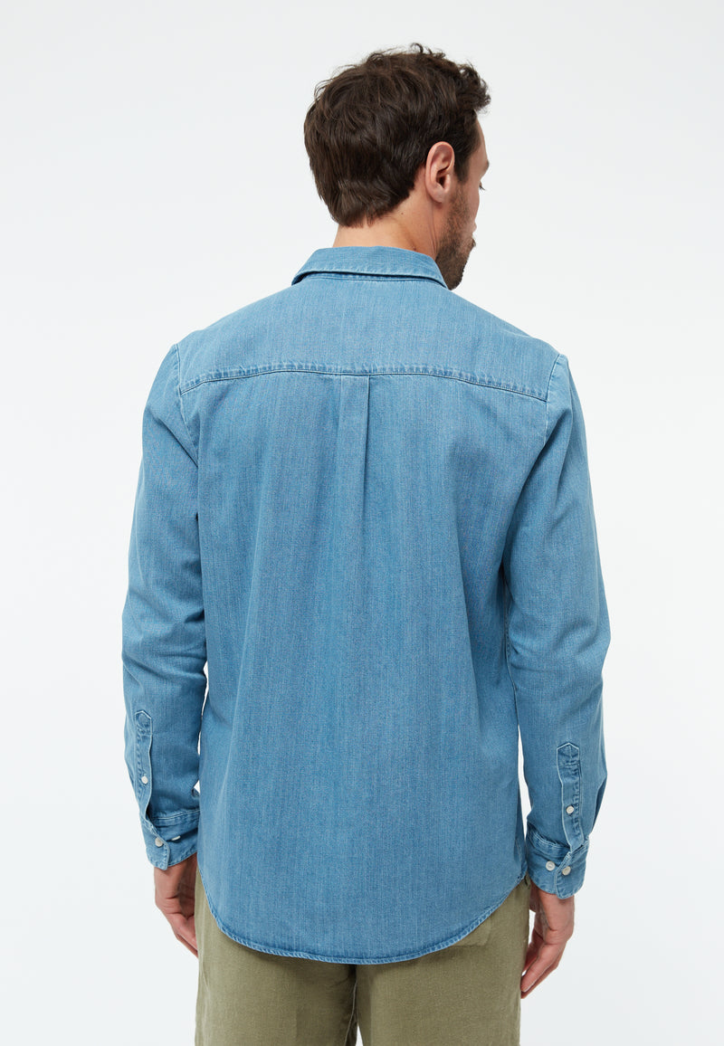 Givn Berlin Jeanshemd GBDEVIS regular aus Bio-Baumwolle Buttoned Shirt Light Blue (Denim)